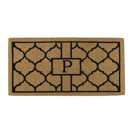 Monogram Door Mat, Natural, Black, 36 in W x 72 in L